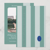 ターコイズのくぼみのあるエッジのSave The Date 招待状 (正面/裏面)