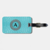 ターコイズのだちょうの皮の一見のカスタムな荷物Tage ラゲッジタグ (裏面横)