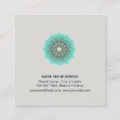 ターコイズのはす曼荼羅のヨガのインストラクター スクエア名刺 (裏面)