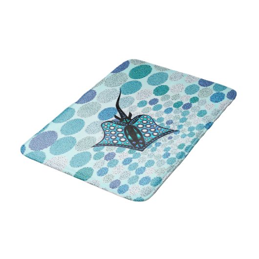 ターコイズのアカエイ105の数々の点 バスマット (アングル)