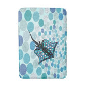 ターコイズのアカエイ105の数々の点 バスマット (正面縦)