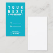 ターコイズのアポイントメントカード 予約カード (正面/裏面)