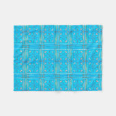 ターコイズのアラビアの金属のドアパターン フリースブランケット (正面(横))