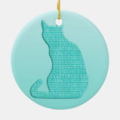 ターコイズのアラベスク猫 セラミックオーナメント (裏面)