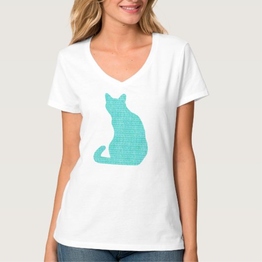 ターコイズのアラベスク猫 Tシャツ (正面)