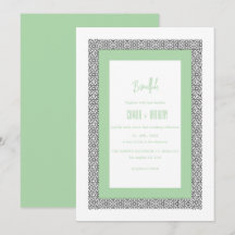 ターコイズのイスラム幾何学模様の結婚式のボーダー