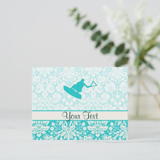 ターコイズのウェイクボーダー ポストカード (スタンド正面)
