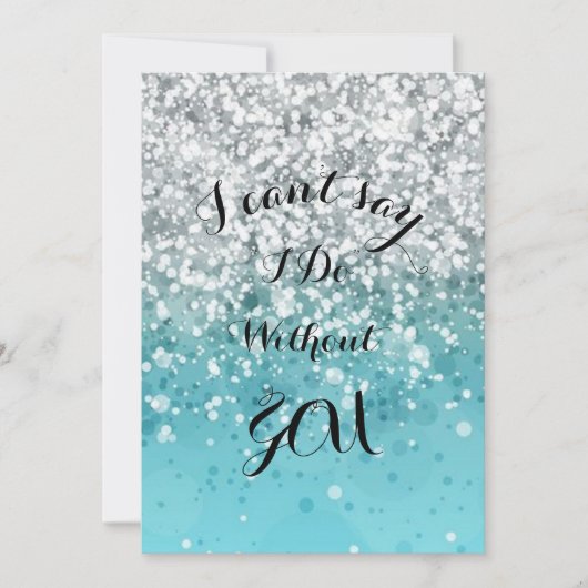 ターコイズのウェディングパーティーへの招待状 招待状 (正面)