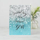 ターコイズのウェディングパーティーへの招待状 招待状 (スタンド正面)