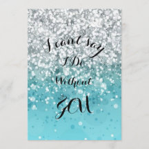 ターコイズのウェディングパーティーへの招待状