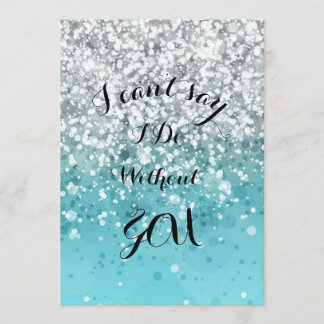 ターコイズのウェディングパーティーへの招待状 招待状