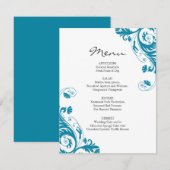 ターコイズのウェディングメニュー 招待状 (正面/裏面)