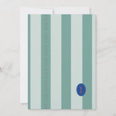 ターコイズのウェーブエッジ Save The Date 招待状 (正面)