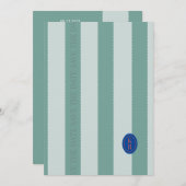 ターコイズのウェーブエッジ Save The Date 招待状 (正面/裏面)