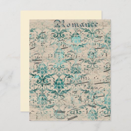 ターコイズのエフェメラ ミュージック ペーパー (正面/裏面)
