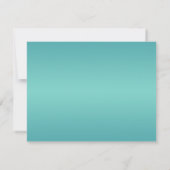 ターコイズのオレンジ色の牡丹の返信カード 出欠カード (裏面)