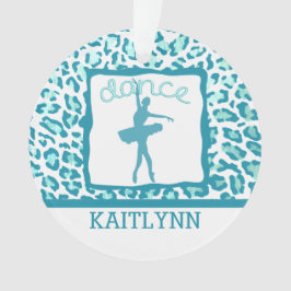 ターコイズのオーナメントのチータのプリントのダンス オーナメント