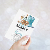 ターコイズのカウボーイブーツとバブルパーティーの招待状 招待状