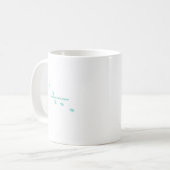 ターコイズのカメのマグ(右のハンドル) コーヒーマグカップ (正面左)