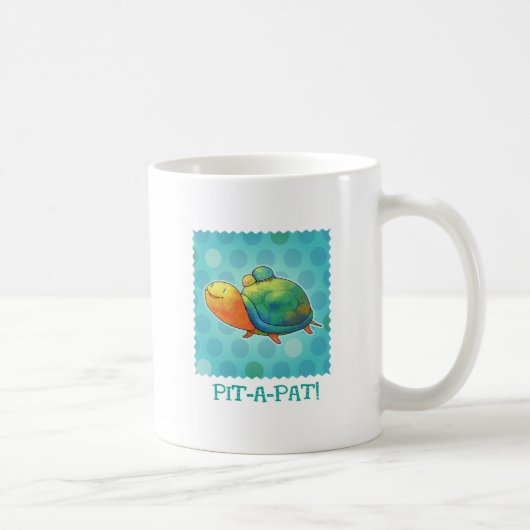 ターコイズのカメのマグ(右のハンドル) コーヒーマグカップ (右)