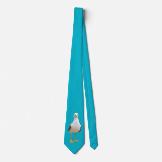 ターコイズのカモメの鳥 ネクタイ (正面)