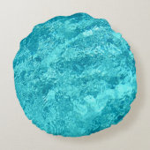 ターコイズのガラス一見の円形のターコイズの枕 ラウンドクッション (裏面)
