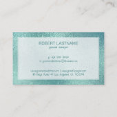 ターコイズのキラキラと輝く虹彩のテクスチャ背景 名刺 (裏面)