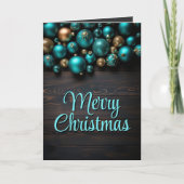 ターコイズのクリスマスオーナメント シーズンカード (正面)