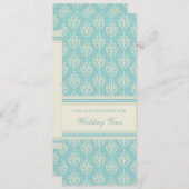 ターコイズのクリーム色の結婚式誓約の更新の招待状 招待状 (正面/裏面)