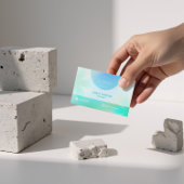 ターコイズのグラデーションカード(爪、 ネイルの技術とサロン) 名刺