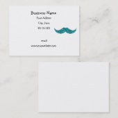 ターコイズのグリッターの髭 名刺 (正面/裏面)