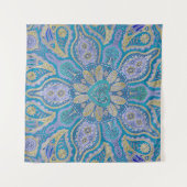 ターコイズのケルト族のハートの曼荼羅の壁のタペストリー タペストリー (正面(横))