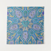 ターコイズのケルト族のハートの曼荼羅の壁のタペストリー タペストリー (正面)