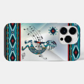 ターコイズのココペリiPhoneケース iPhoneケース (裏面横)