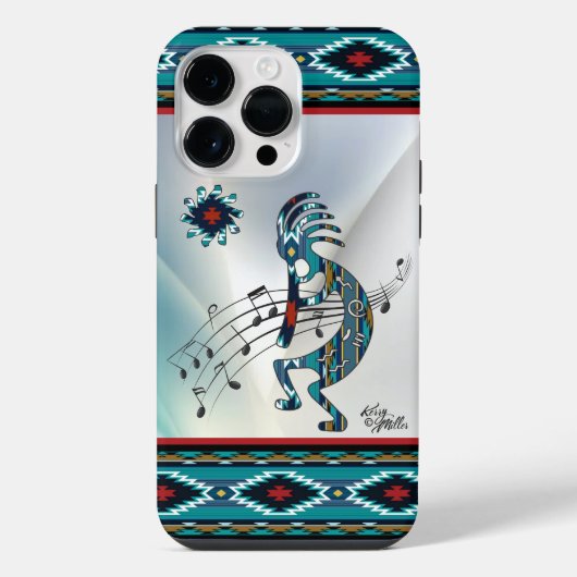 ターコイズのココペリiPhoneケース iPhoneケース (裏面)