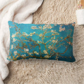 ターコイズのゴッホの活気付くアーモンド木 ランバークッション (ブランケット)