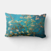 ターコイズのゴッホの活気付くアーモンド木 ランバークッション (裏面)