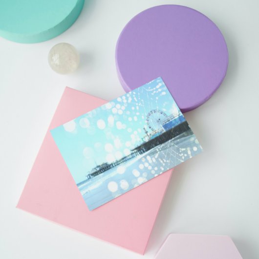 ターコイズのサンタモニカピアのクモの巣 ポストカード