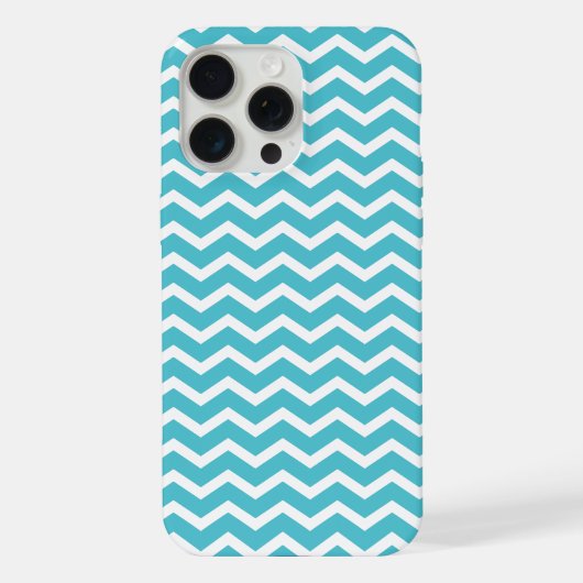 ターコイズのシェブロンパターン iPhoneケース (裏面)