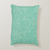 ターコイズのシャクヤクパターン アクセントクッション (裏面(縦))