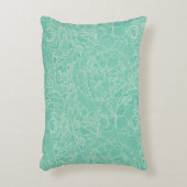 ターコイズのシャクヤクパターン アクセントクッション (正面(垂直))