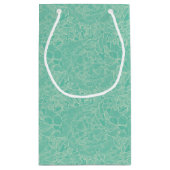 ターコイズのシャクヤクパターン スモールペーパーバッグ (裏面)