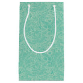 ターコイズのシャクヤクパターン スモールペーパーバッグ (正面)
