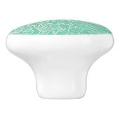 ターコイズのシャクヤクパターン セラミックノブ (側面)