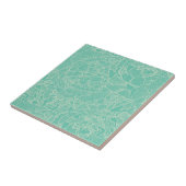 ターコイズのシャクヤクパターン タイル (側面)