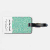 ターコイズのシャクヤクパターン ラゲッジタグ (裏面横)