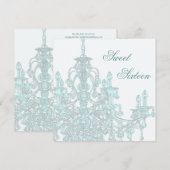ターコイズのシャンデリア スイート16 パーティー招待状 招待状 (正面/裏面)