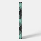 ターコイズのシンプルなタータン柄のケース・メートiPhone Case-Mate iPhoneケース (裏面 / 左)