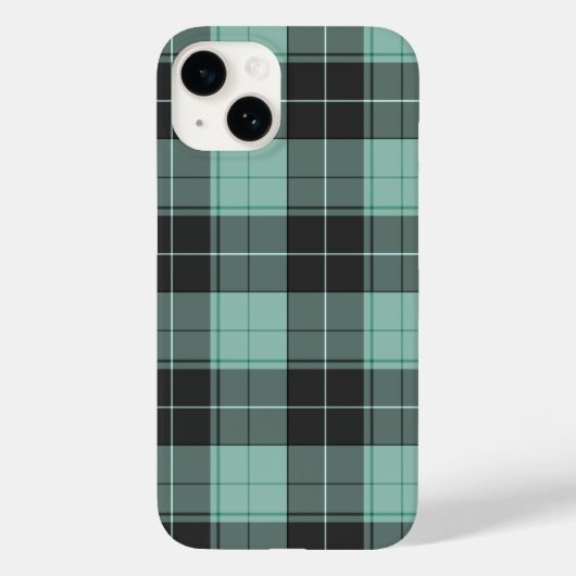 ターコイズのシンプルなタータン柄 Case-Mate iPhoneケース (裏面)