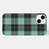 ターコイズのシンプルなタータン柄 Case-Mate iPhoneケース (裏面 (横))